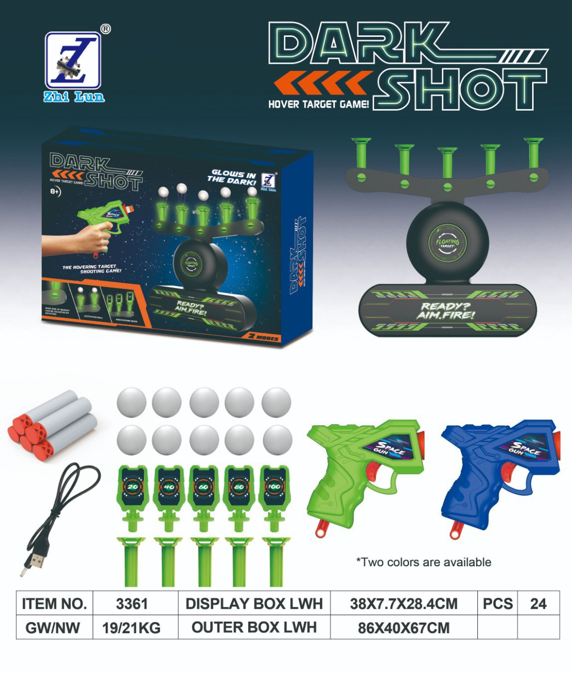 🎁Christmas promotion 49% OFF🎄Glow-in-the-Dark Shooting Target Practice Kids Shooting Toy Gun Set