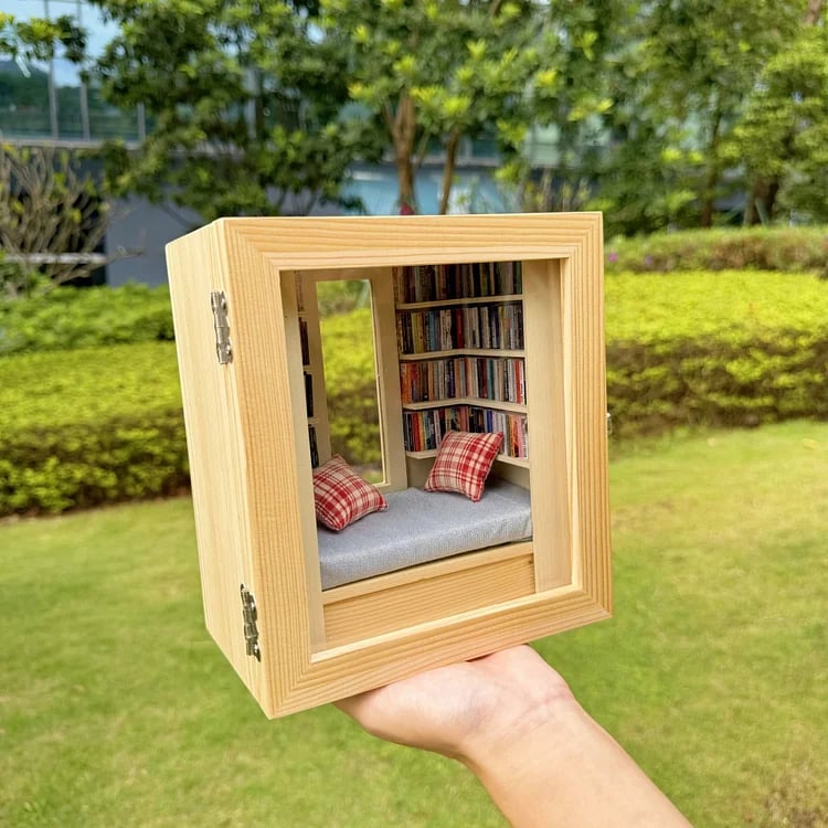 🎅Christmas Day gift📒Room Box with Window Miniature Book Nook