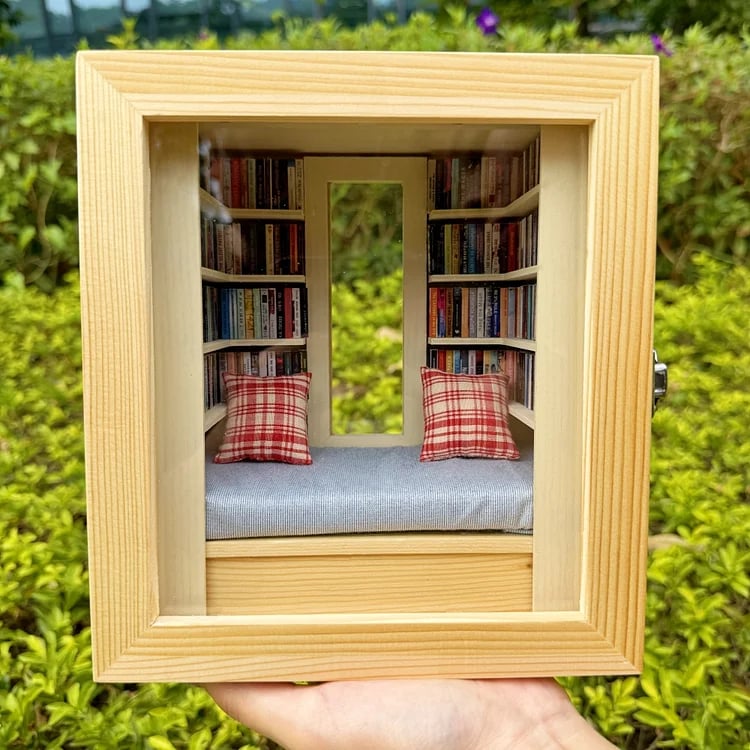 🎅Christmas Day gift📒Room Box with Window Miniature Book Nook