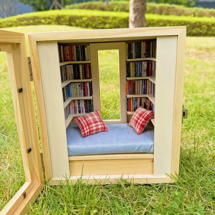 🎅Christmas Day gift📒Room Box with Window Miniature Book Nook