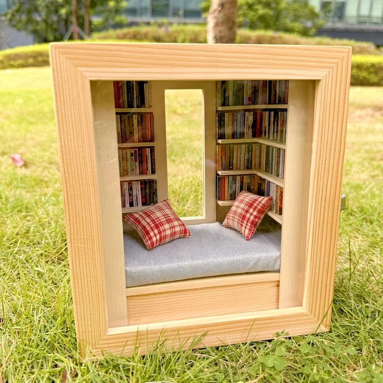 🎅Christmas Day gift📒Room Box with Window Miniature Book Nook